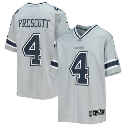 Dak Prescott Dallas Cowboys Youth Inverted Team Game Jersey - Silver | Nike discount