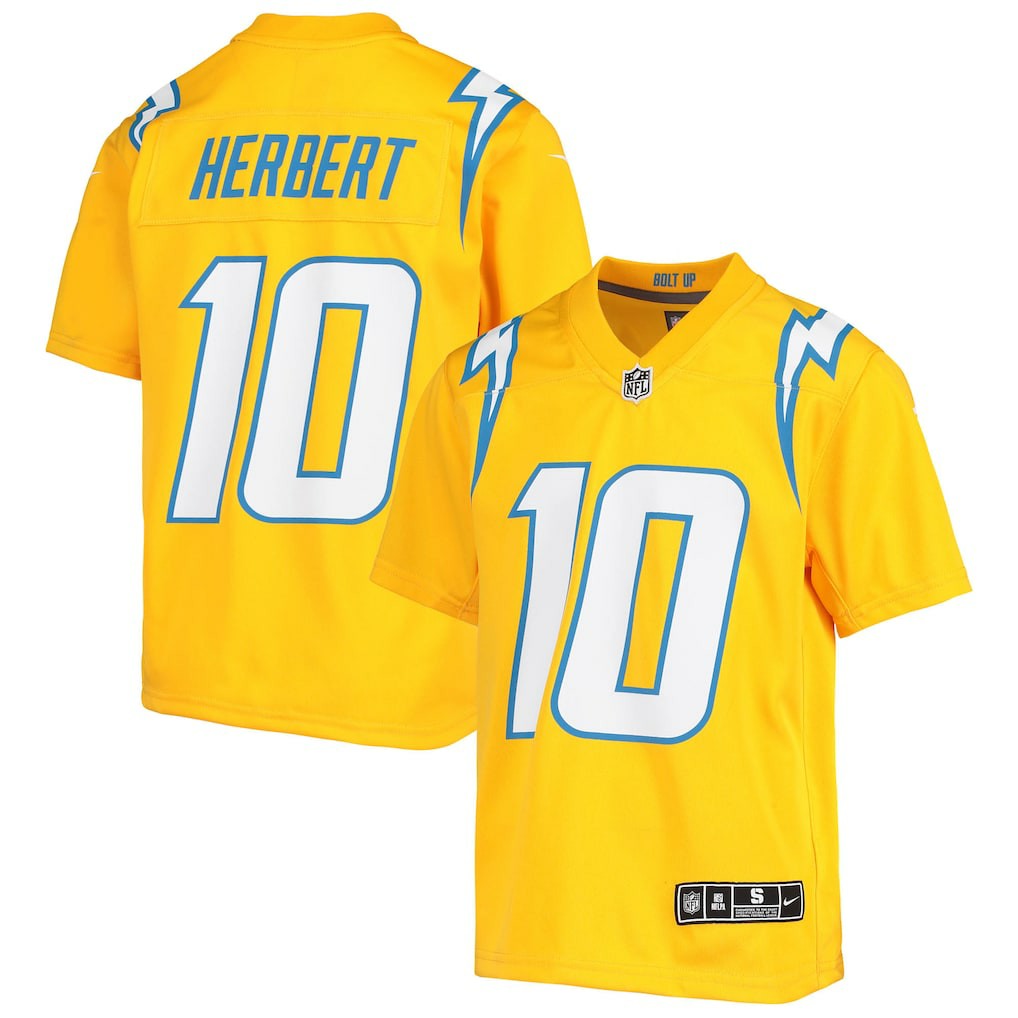 Justin Herbert Los Angeles Chargers Youth Inverted Team Game Jersey - Gold | Nike sale