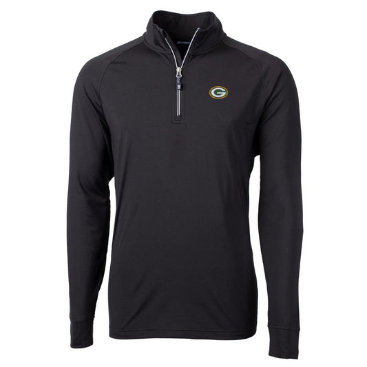 Green Bay Packers Cutter & Buck Adapt Eco Knit Quarter-Zip Pullover Jacket - Black outlet