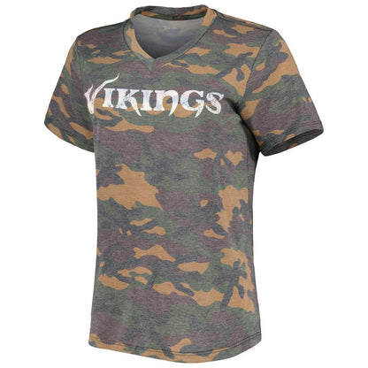 Justin Jefferson Minnesota Vikings Women's Name & Number Tri-Blend V-Neck T-Shirt - Camo on sale