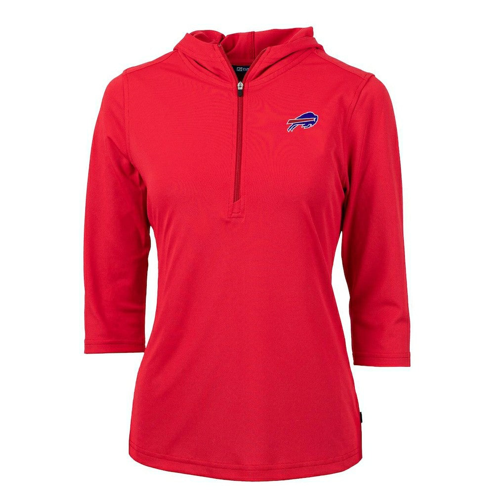 Buffalo Bills Cutter & Buck Women's Virtue Eco Pique Half-Zip 3/4 Sleeve Pullover Hoodie - Red outlet
