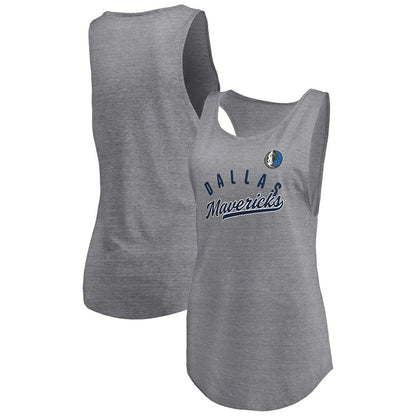 Dallas Mavericks Women's Quality Time Open Scoop Neck Tri-Blend Tank Top sale - Heathered Gray | Fanatics sale