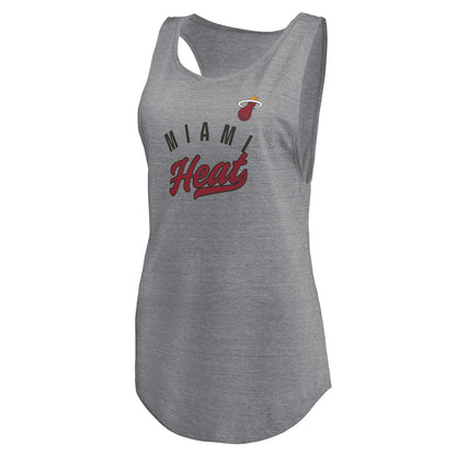 Miami Heat Women's Quality Time Open Scoop Neck Tri-Blend Tank Top - Heathered Gray | Fanatics cheap