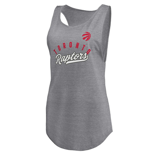 Toronto Raptors Women's Quality Time Open Scoop Neck Tri-Blend Tank Top - Heathered Gray | Fanatics discount