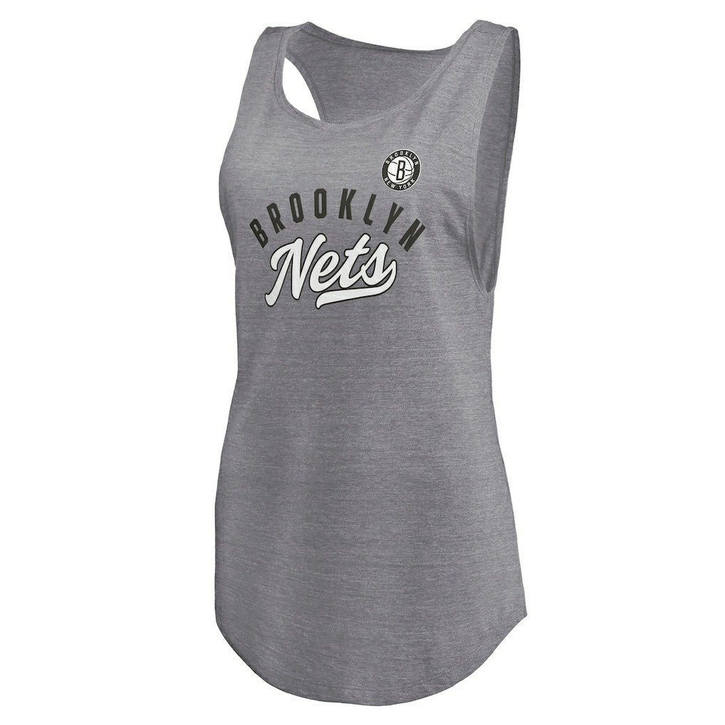 Brooklyn Nets Women's Quality Time Open Scoop Neck Tri-Blend Tank Top - Heathered Gray | Fanatics outlet