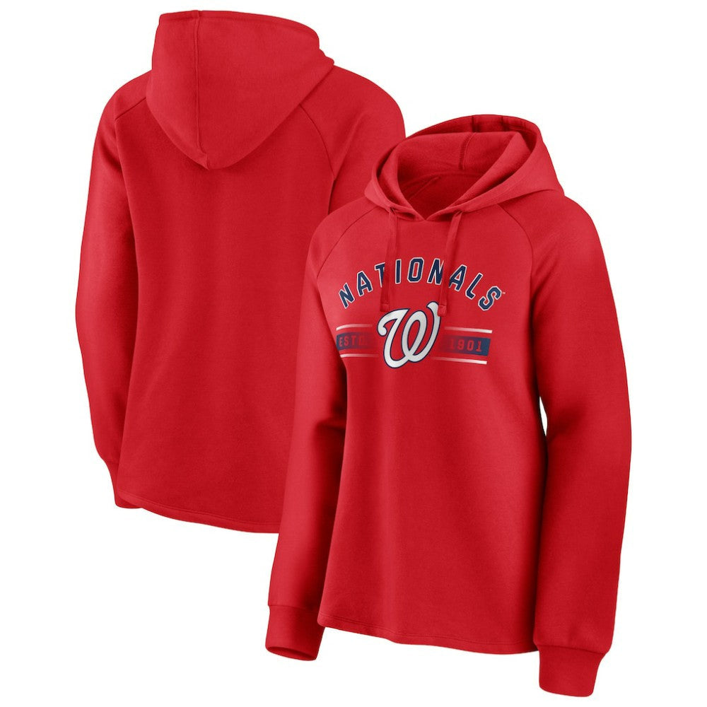 Washington Nationals Women's Perfect Play Raglan Pullover Hoodie - Red
