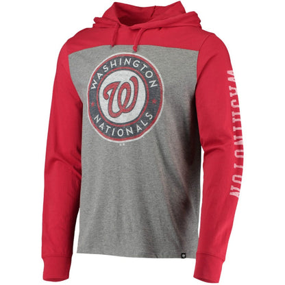 Washington Nationals Franklin Wooster Pullover Hoodie - Heathered Gray/Red | 47 brand