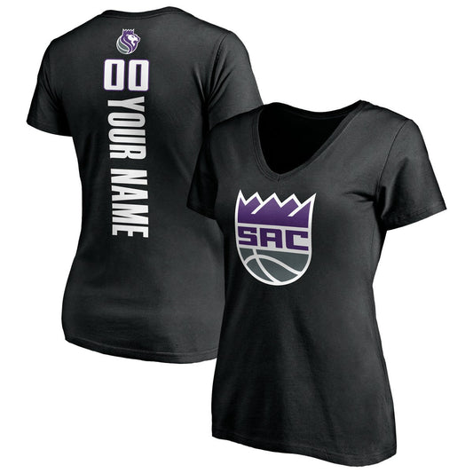Sacramento Kings Women's Personalized Playmaker Team V-Neck T-Shirt - Black online
