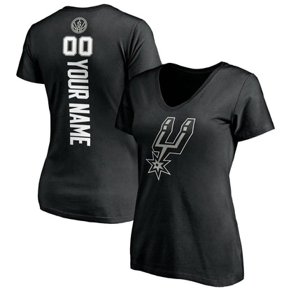 San Antonio Spurs Women's Personalized Playmaker Team V-Neck T-Shirt - Black shop