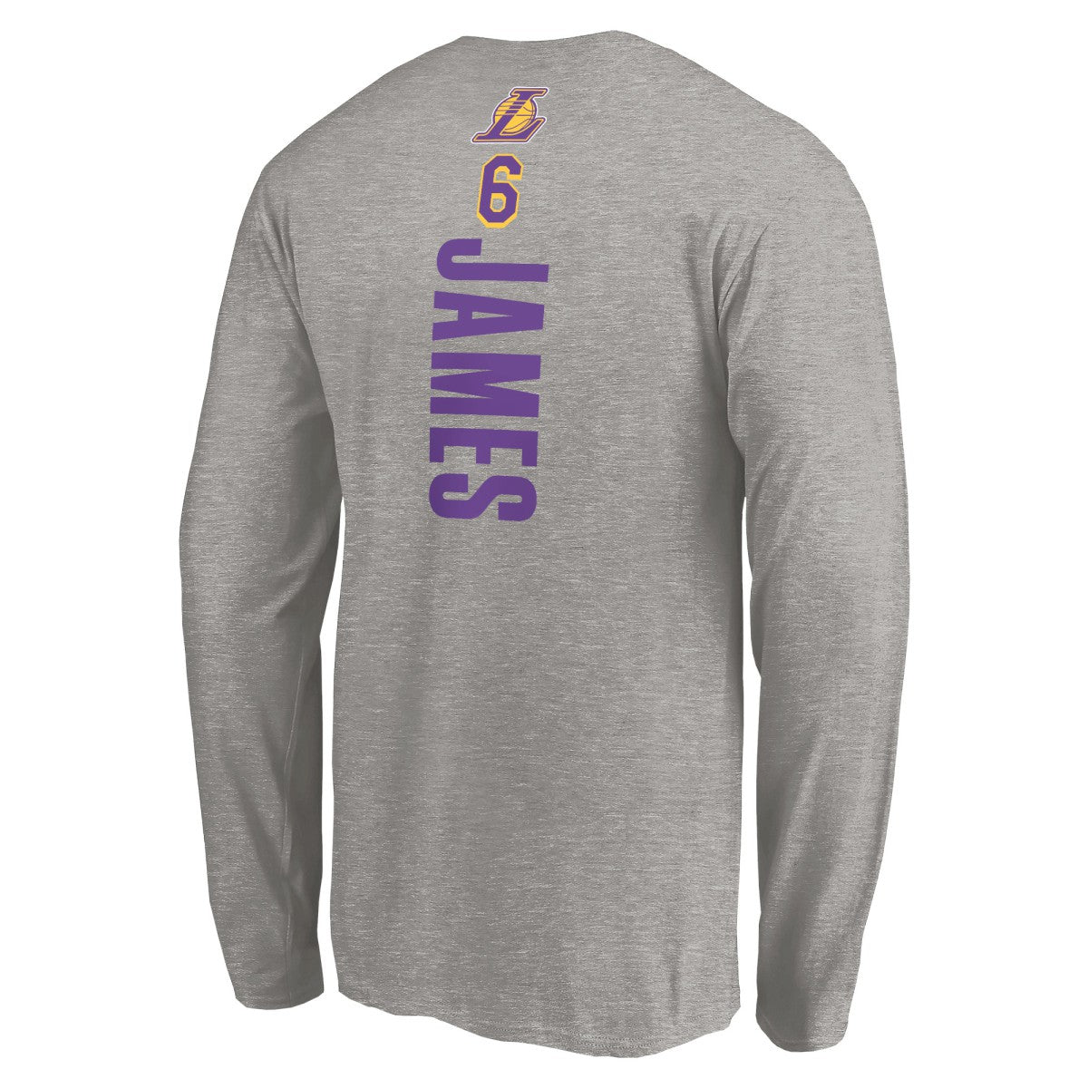 LeBron James Los Angeles Lakers #6 Playmaker Name & Number Long Sleeve T-Shirt - Heathered Gray cheap