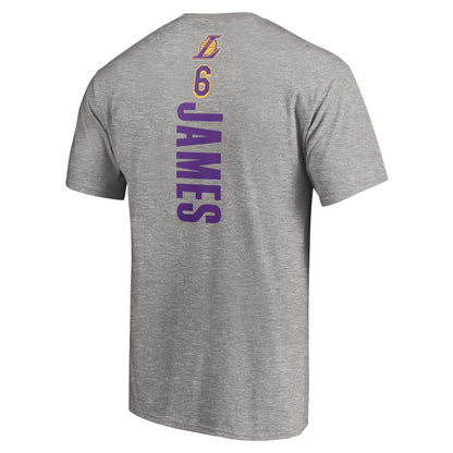LeBron James Los Angeles Lakers #6 Playmaker Name & Number T-Shirt - Heathered Gray on sale