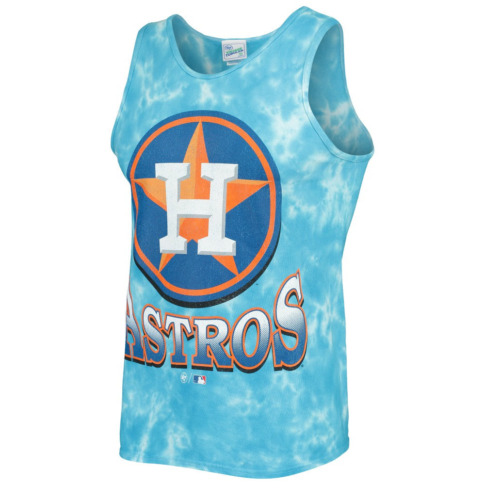 Houston Astros Big Leaguer Tubular Tie-Dye Tank Top - Blue | 47 brand