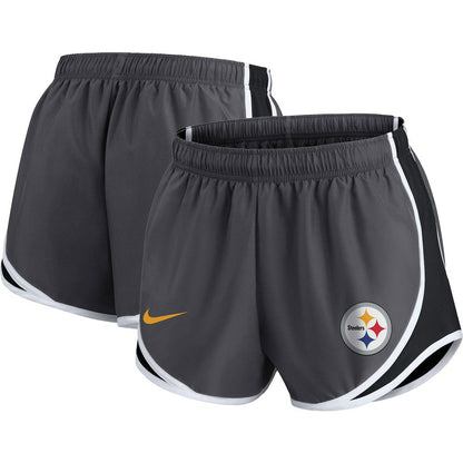 Pittsburgh Steelers Women's Plus Size Logo Performance Tempo Shorts - Charcoal | Nike outlet