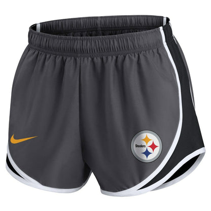 Pittsburgh Steelers Women's Plus Size Logo Performance Tempo Shorts - Charcoal | Nike outlet