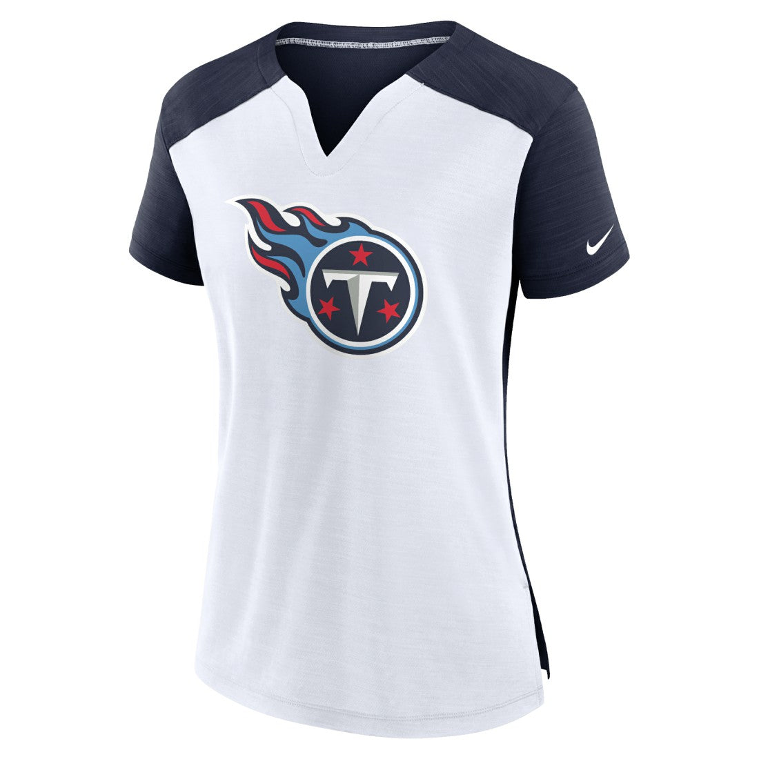 Tennessee Titans Women's Impact Exceed Performance Notch Neck T-Shirt - White/Navy | Nike discount