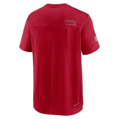 Tampa Bay Buccaneers Sideline Coach Chevron Lock Up Logo V-Neck Performance T-Shirt - Red | Nike for sale