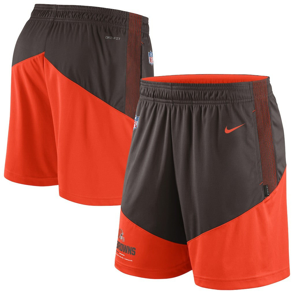 Cleveland Browns Sideline Primary Lockup Performance Shorts - Brown/Orange | Nike cheap