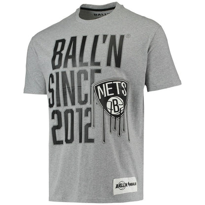 Brooklyn Nets BALL'N Since 2012 T-Shirt - Heathered Gray outlet
