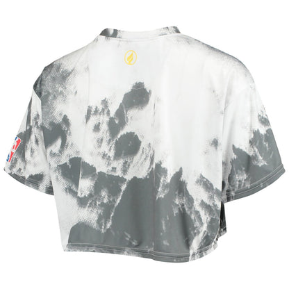 Los Angeles Lakers Women's Tie-Dye Crop Top & Shorts Set - White/Black outlet