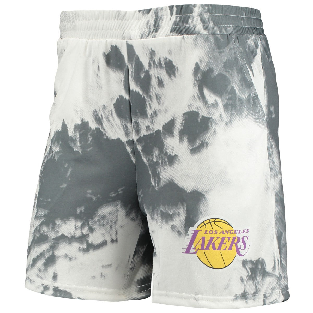 Los Angeles Lakers Women's Tie-Dye Crop Top & Shorts Set - White/Black outlet