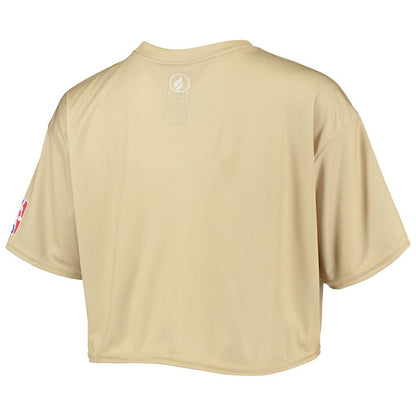 Brooklyn Nets Women's Tan Sand Crop Top discount