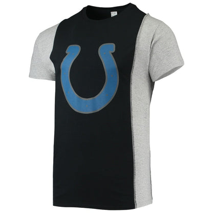 Indianapolis Colts Refried Apparel Sustainable Split T-Shirt - Black/Heathered Gray outlet
