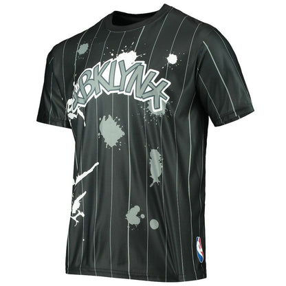 Brooklyn Nets FISLL Striped Splatter T-Shirt - Black sale
