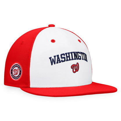 Washington Nationals Iconic Color Blocked Fitted Hat - White/Red