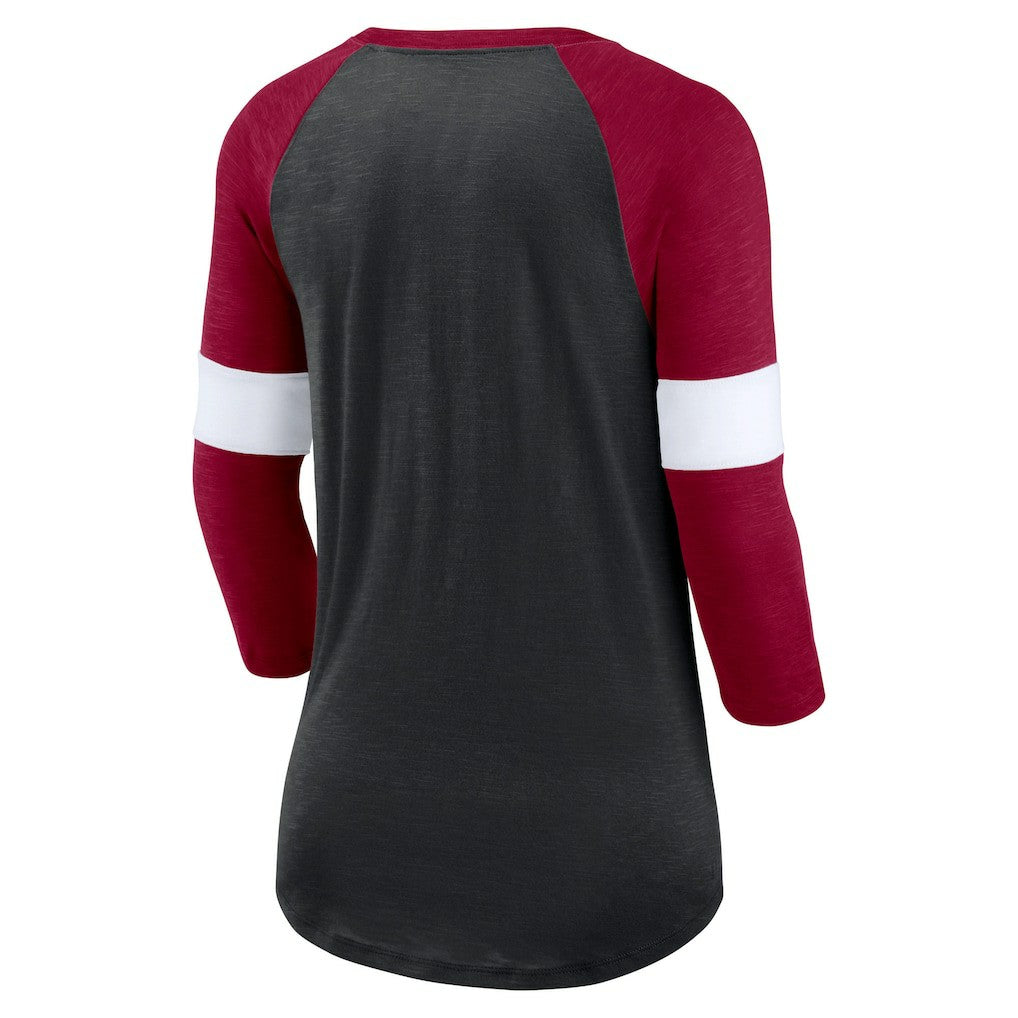 Washington Commanders Women's Football Pride Raglan 3/4-Sleeve T-Shirt - Heather Black/Burgundy | Nike online