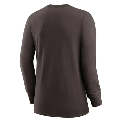 Cleveland Browns Women's Prime Split Long Sleeve T-Shirt - Brown | Nike online