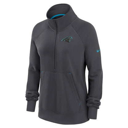 Carolina Panthers Women's Premium Raglan Performance Half-Zip Sweatshirt - Charcoal | Nike discount