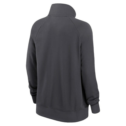 Carolina Panthers Women's Premium Raglan Performance Half-Zip Sweatshirt - Charcoal | Nike discount