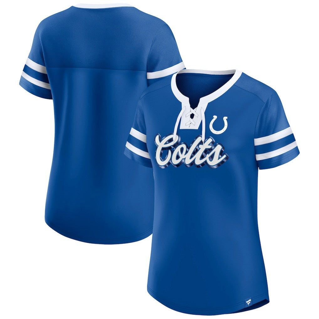 Indianapolis Colts Women's Original State Lace-Up T-Shirt - Royal online