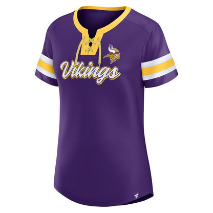 Minnesota Vikings Women's Original State Lace-Up T-Shirt - Purple online