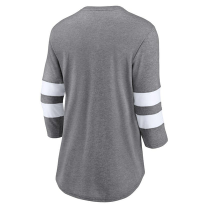 Cleveland Browns Women's Primary Logo 3/4 Sleeve Scoop Neck T-Shirt - Heathered Gray sale