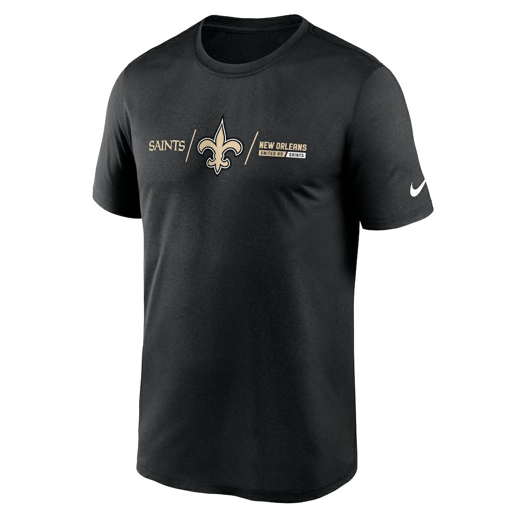 New Orleans Saints Horizontal Lockup Legend Performance T-Shirt - Black | Nike online