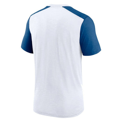 Indianapolis Colts Color Block Team Name T-Shirt - White/Heather Royal | Nike for sale
