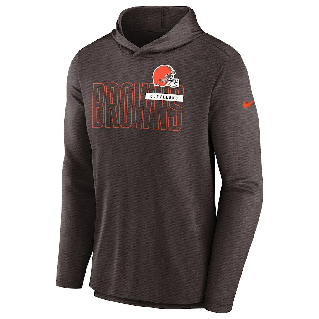 Cleveland Browns Lightweight Performance Hooded Long Sleeve T-Shirt - Brown | Nike for sale