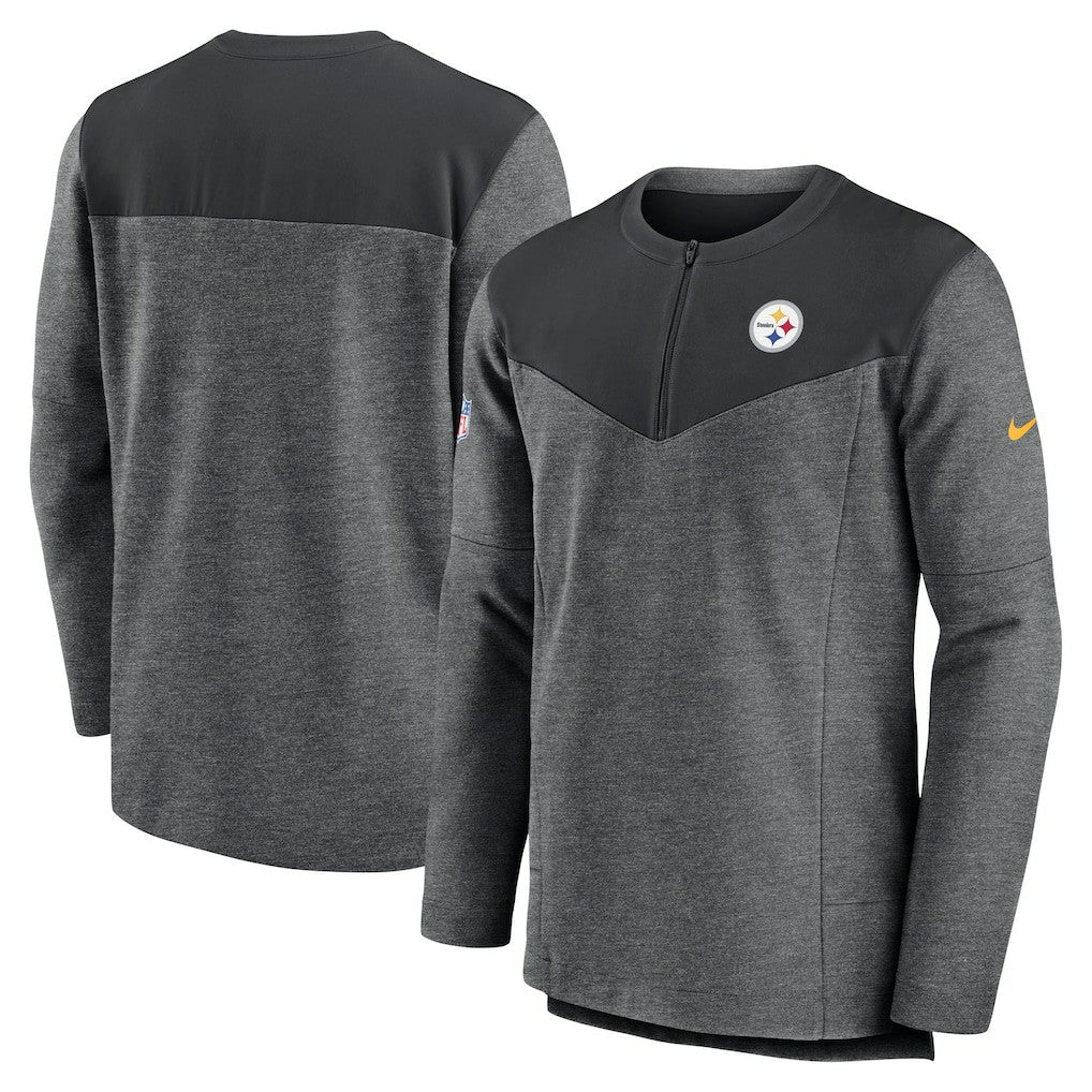Pittsburgh Steelers Sideline Lockup Performance Quarter-Zip Top - Charcoal | Nike for sale