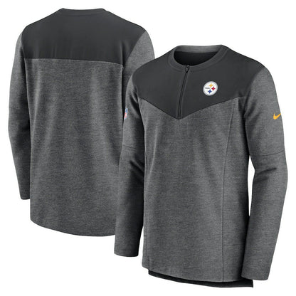 Pittsburgh Steelers Sideline Lockup Performance Quarter-Zip Top - Charcoal | Nike for sale