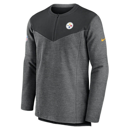 Pittsburgh Steelers Sideline Lockup Performance Quarter-Zip Top - Charcoal | Nike for sale