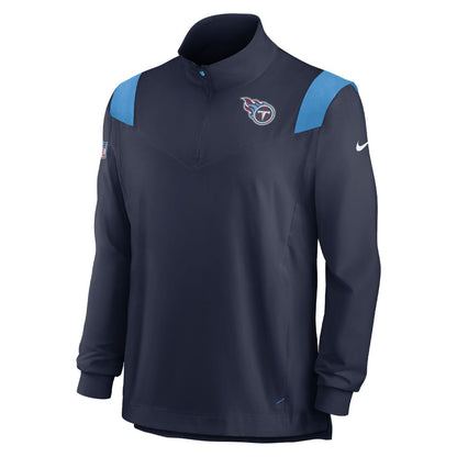 Tennessee Titans Sideline Coach Chevron Lockup Quarter-Zip Long Sleeve Top - Navy | Nike for sale