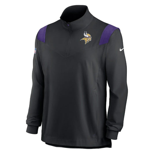 Minnesota Vikings Sideline Coach Chevron Lockup Quarter-Zip Long Sleeve Top - Black | Nike for sale