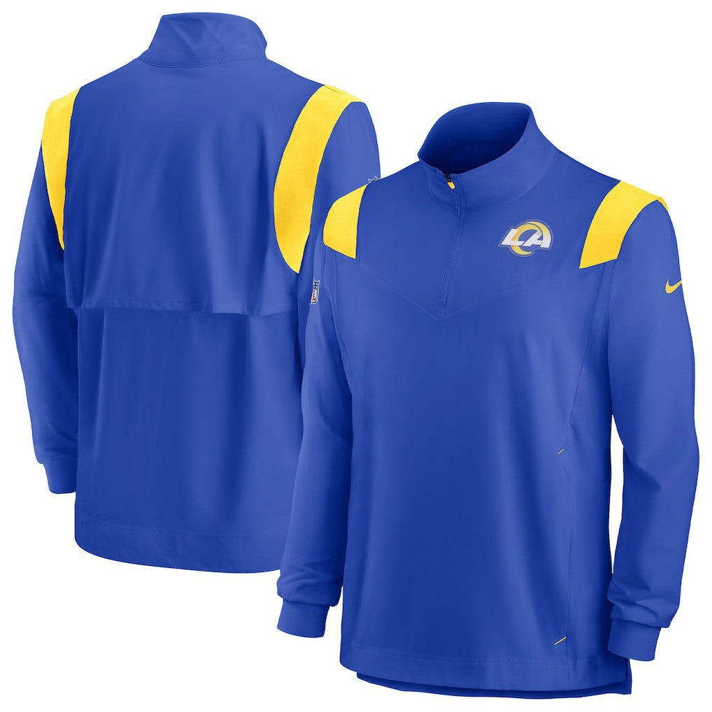 Los Angeles Rams Sideline Coach Chevron Lockup Quarter-Zip Long Sleeve Top - Royal | Nike sale