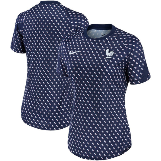 France National Team Women's 2022/23 Pre-Match Home Performance Top - Navy | Nike sale