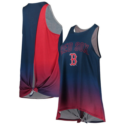 Boston Red Sox FOCO Women's Gradient Tie-Back Racerback Tank Top - Navy