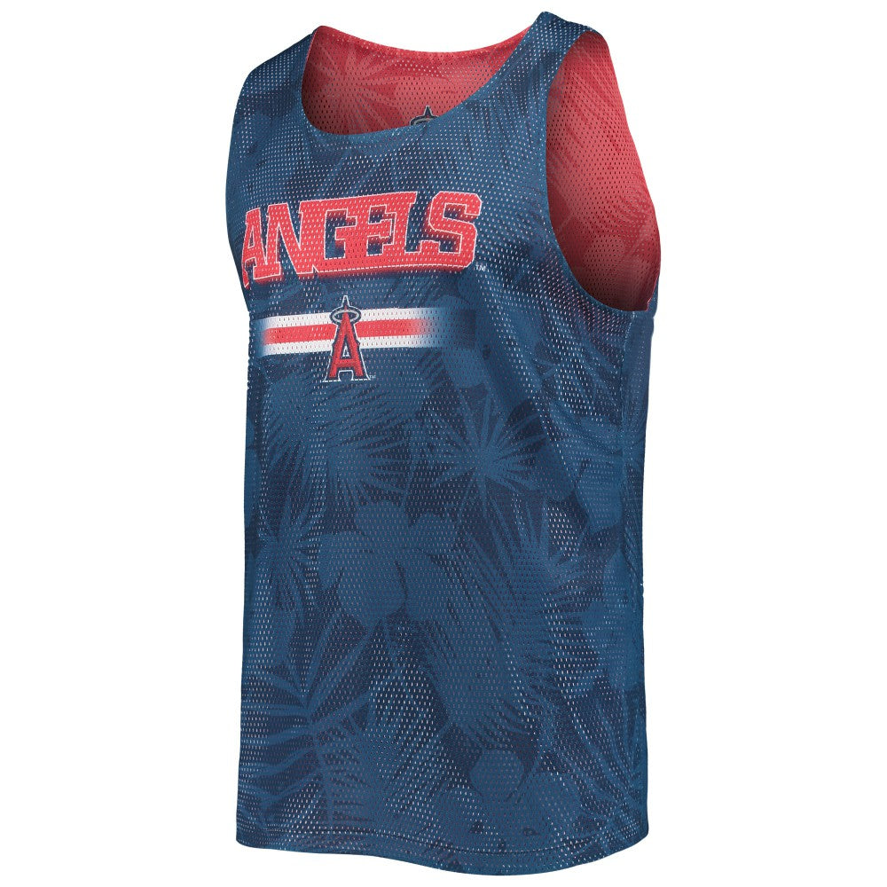 Los Angeles Angels FOCO Floral Reversible Mesh Tank Top - Red/Navy