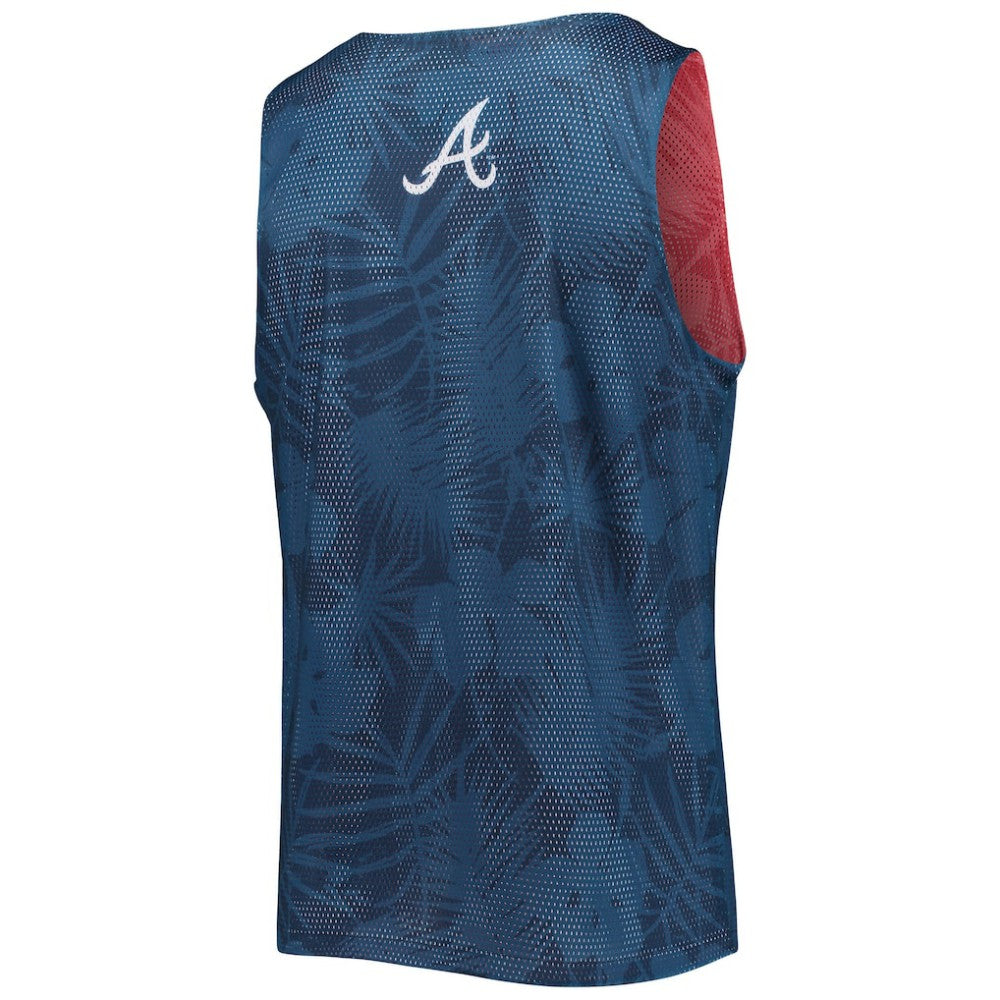 Atlanta Braves FOCO Floral Reversible Mesh Tank Top - Navy