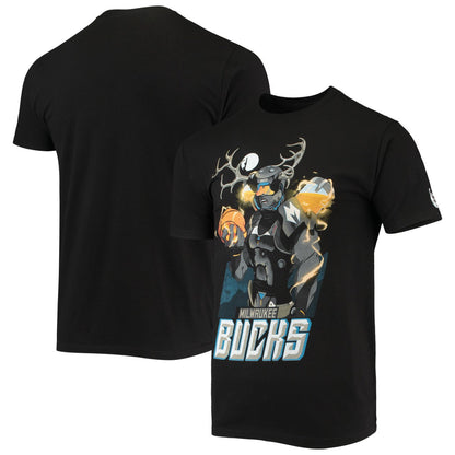 Milwaukee Bucks NBA x McFlyy Identify Artist Series T-Shirt - Black on sale