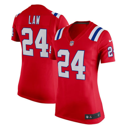 Ty Law New England Patriots Women's Retired Game Jersey - Red | Nike for sale
